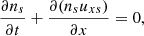 $$ \begin{aligned}&\frac{\partial n_s}{\partial t}+\frac{\partial (n_s {u_{xs}})}{\partial x}=0,\end{aligned} $$
