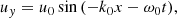 $$ \begin{aligned} {u}_{ y}&=u_0 \sin {(-k_0 x -\omega _0 t)},\end{aligned} $$