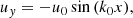 $$ \begin{aligned}&{u}_{ y}=-u_0\sin {(k_0 x)},\end{aligned} $$