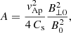 $$ \begin{aligned} A=\frac{{ v}^2_{\mathrm{Ap} }}{4\, C_{\mathrm{s} }}\frac{B^2_{\perp 0}}{B^2_0}, \end{aligned} $$