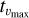 ${t_{{\upsilon _{\max}}}}$