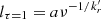 $ l_{\tau=1}= a \nu^{-1/k_r^{\prime}} $