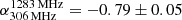$ \alpha_{\mathrm{306\,MHz}}^{\mathrm{1283\,MHz}} = -0.79 \pm 0.05 $