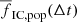 $ \overline{f}_{\mathrm{IC,pop}} (\Delta t) $