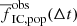 $ \overline{f}^{\mathrm{obs}}_{\mathrm{IC,pop}} (\Delta t) $