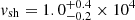 $ {v}_{\rm sh} = 1.0^{+0.4} _{-0.2} \times 10^4 $