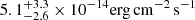 $ 5.1^{+3.3}_{-2.6}\times10^{-14} \mathrm{erg\,cm}^{-2}\,\mathrm{s}^{-1} $