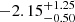 $ -2.15^{+1.25}_{-0.50} $