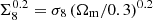 $ {\Sigma_8^{0.2}}=\sigma_8\left({{\Omega_\mathrm{m}}}/0.3\right)^{0.2} $