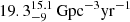$ 19.3_{-9}^{15.1}\,\mathrm{Gpc}^{-3}\mathrm{yr}^{-1} $