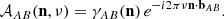 $$ \begin{aligned} \mathcal{A} _{AB}(\mathbf{{n}},\nu )=\gamma _{AB}(\mathbf{{n}})\,e^{-i2\pi \nu \mathbf{{n}}\cdot \mathbf{b}_{AB}}. \end{aligned} $$