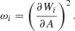 $$ \begin{aligned} \omega _i = \left(\frac{\partial W_i}{\partial A}\right)^2. \end{aligned} $$