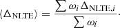 $$ \begin{aligned} \langle \Delta _{\rm NLTE}\rangle = \frac{\sum \omega _i \Delta _{\mathrm{NLTE},i}}{\sum \omega _i}\cdot \end{aligned} $$
