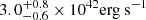 $ 3.0^{+0.8}_{-0.6}\times10^{42} \mathrm{erg \ s^{-1}} $
