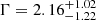 $ \Gamma=2.16^{+1.02}_{-1.22} $