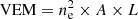 $ {\rm VEM} = n_{\rm e}^2 \times A \times L $