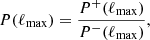 $$ \begin{aligned} P(\ell _{\rm max})=\frac{P^+(\ell _{\rm max})}{P^-(\ell _{\rm max})}, \end{aligned} $$