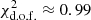 $ \chi^2_{\rm d.o.f.}\approx 0.99 $