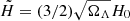 $ \tilde{H}=(3/2)\sqrt{\Omega_{\Lambda}}H_0 $