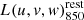 $ L(u,{v},\mathit{w})_{850}^{\mathrm{rest}} $