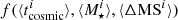 $ f(\langle t^i_{\rm cosmic}\rangle, \langle M^i_{\star}\rangle, \langle\Delta {\rm MS}^i\rangle) $