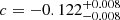 $ c=-0.122^{+0.008}_{-0.008} $