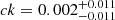 $ ck=0.002^{+0.011}_{-0.011} $