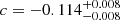 $ c=-0.114^{+0.008}_{-0.008} $