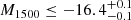 $ M_{1500} \leq -16.4^{+0.1}_{-0.1} $