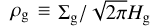 ${\rho_g} = {\sum_g}/\sqrt {2\pi {H_g}} $
