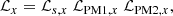 $$ \begin{aligned} \mathcal{L} _{x}= \mathcal{L} _{s,x} \ \mathcal{L} _{\mathrm{PM1},x} \ \mathcal{L} _{\mathrm{PM2},x}, \end{aligned} $$