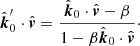 $$ \begin{aligned}&\hat{\boldsymbol{k}}_0^\prime \cdot \hat{\boldsymbol{v}} = \frac{\hat{\boldsymbol{k}}_0 \cdot \hat{\boldsymbol{v}} -\beta }{1 - \beta \hat{\boldsymbol{k}}_0 \cdot \hat{\boldsymbol{v}}}\cdot \end{aligned} $$