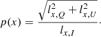$$ \begin{aligned} p(x)= \frac{\sqrt{l_{x,Q}^2+l_{x,U}^2}}{l_{x,I}}\cdot \end{aligned} $$