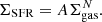 $$ \begin{aligned} \Sigma _{\rm SFR} = A\Sigma ^{N}_{\rm gas}. \end{aligned} $$