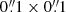 $ 0{{\overset{\prime\prime}{.}}}1 \times 0{{\overset{\prime\prime}{.}}}1 $