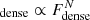 $ _{\mathrm{dense}} \propto F_{\mathrm{dense}}^{N} $