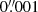 $ 0{{\overset{\prime\prime}{.}}}001 $