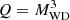 $ Q = M_{\rm WD}^3 $