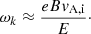 $$ \begin{aligned} \omega _k\approx \frac{eB { v}_{\mathrm{A,i}}}{E}\cdot \end{aligned} $$
