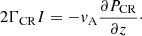 $$ \begin{aligned} 2\Gamma _{\rm CR}I = - { v}_{\rm A}\frac{\partial P_{\rm CR}}{\partial z}\cdot \end{aligned} $$