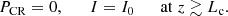 $$ \begin{aligned} P_{\rm CR} =0, \qquad I=I_0 \qquad \mathrm{at}\; z \gtrsim L_{\rm c}. \end{aligned} $$