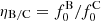 $ \eta_{\rm B/C} = f_0^{\rm B}/f_0^{\rm C} $