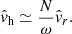 $$ \begin{aligned} \hat{{ v}}_{\rm h} \simeq \frac{N}{\omega }\hat{{ v}}_r. \end{aligned} $$