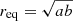 $ r_{\mathrm{eq}} = \sqrt{ab} $