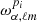 $ \omega ^{p_i}_{\alpha ,\ell m} $