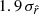 $ 1.9\,\sigma _{\hat{r}} $
