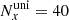 $ N^{\rm uni}_x=40 $