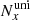 $ N_x^{\rm uni} $