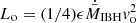 $ L_{\mathrm{o}}=(1/4)\epsilon\dot{\bar M}_{\mathrm{IBH}}\mathit{v}_{\mathrm{o}}^2 $