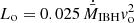 $ L_{\mathrm{o}}=0.025\,\dot{\bar M}_{\mathrm{IBH}}\mathit{v}_{\mathrm{o}}^2 $